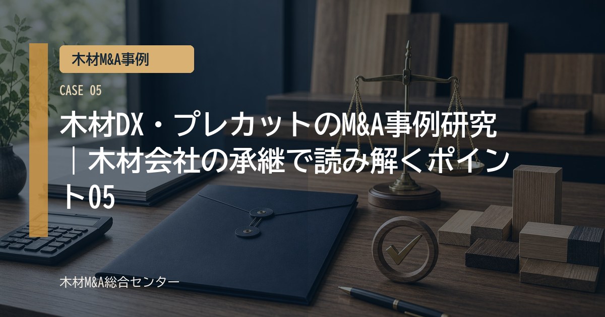 木材DX・プレカットのM&A事例研究｜木材会社の承継で読み解くポイント05