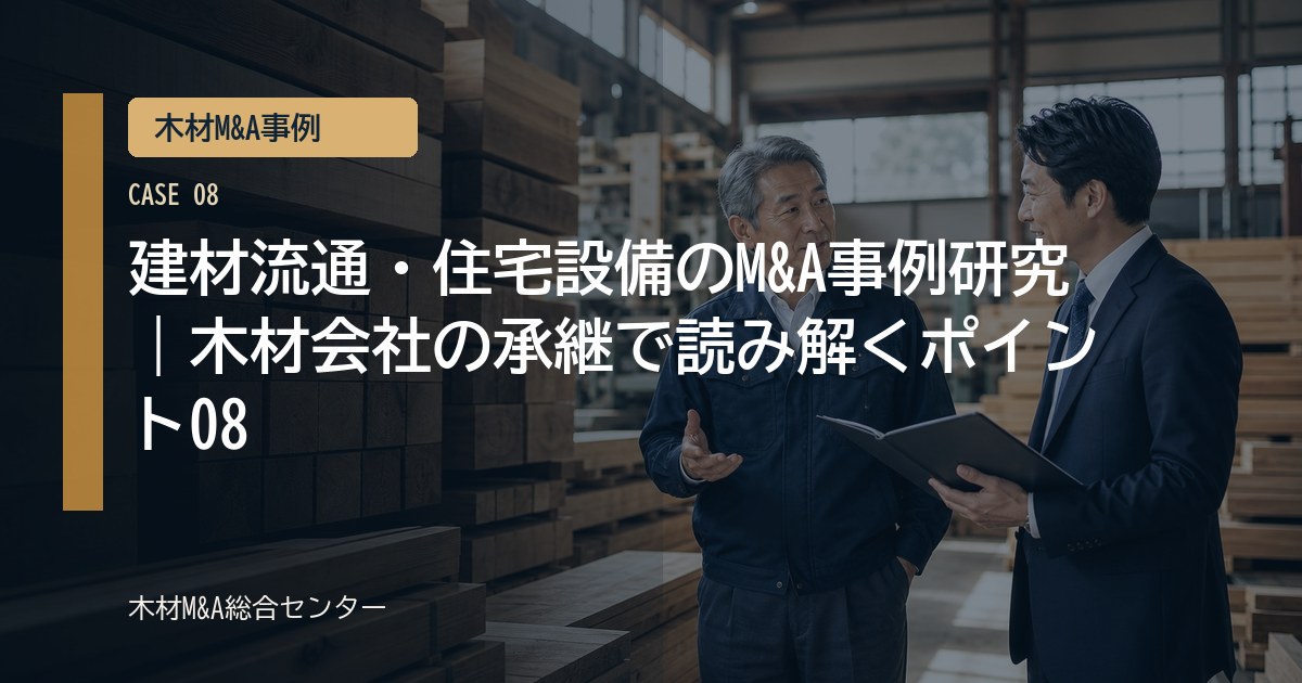 建材流通・住宅設備のM&A事例研究｜木材会社の承継で読み解くポイント08
