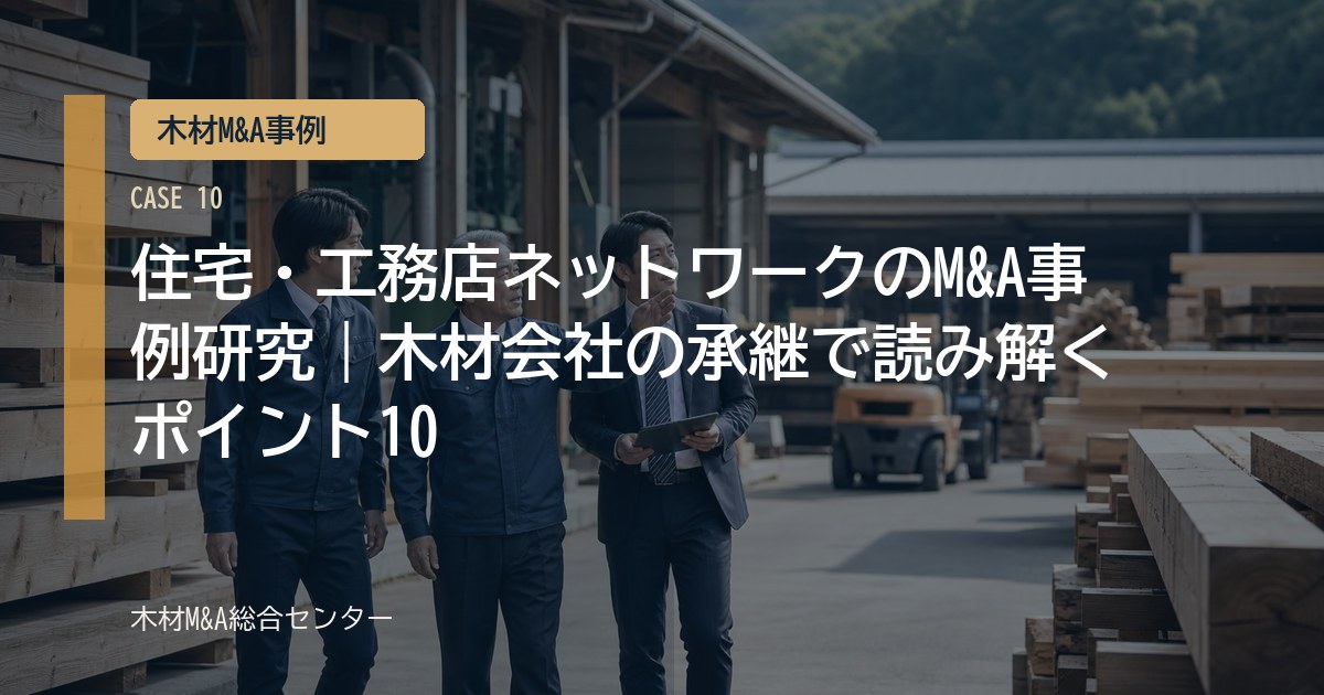住宅・工務店ネットワークのM&A事例研究｜木材会社の承継で読み解くポイント10