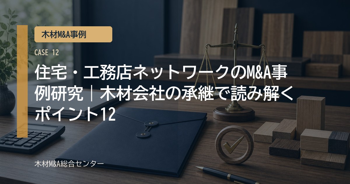 住宅・工務店ネットワークのM&A事例研究｜木材会社の承継で読み解くポイント12