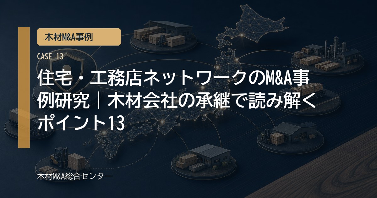住宅・工務店ネットワークのM&A事例研究｜木材会社の承継で読み解くポイント13