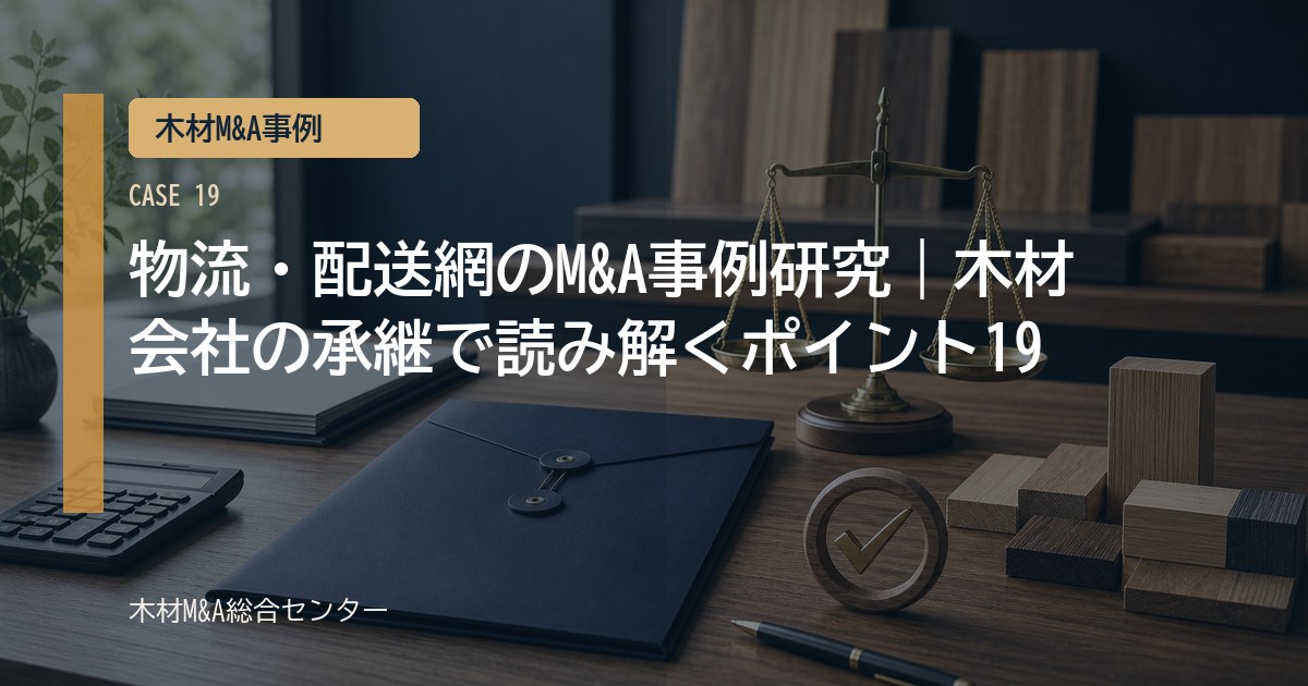 物流・配送網のM&A事例研究｜木材会社の承継で読み解くポイント19