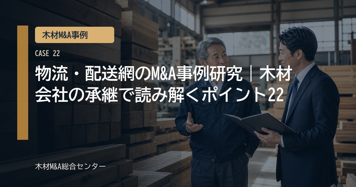 物流・配送網のM&A事例研究｜木材会社の承継で読み解くポイント22