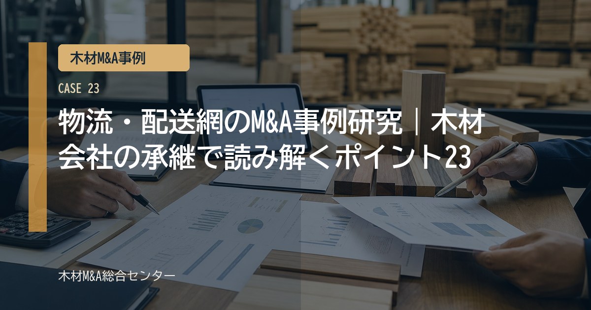 物流・配送網のM&A事例研究｜木材会社の承継で読み解くポイント23