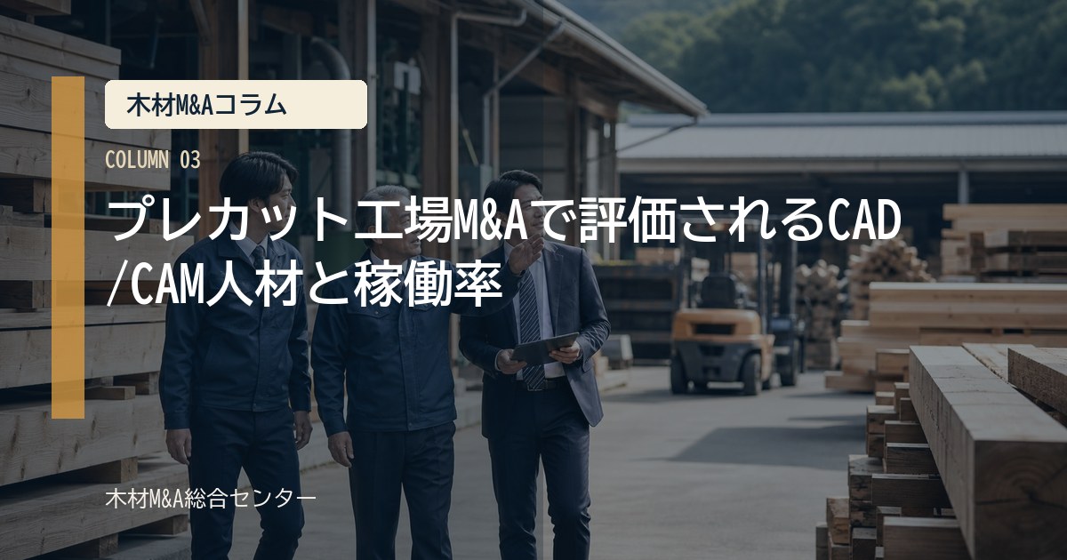 プレカット工場M&Aで評価されるCAD/CAM人材と稼働率
