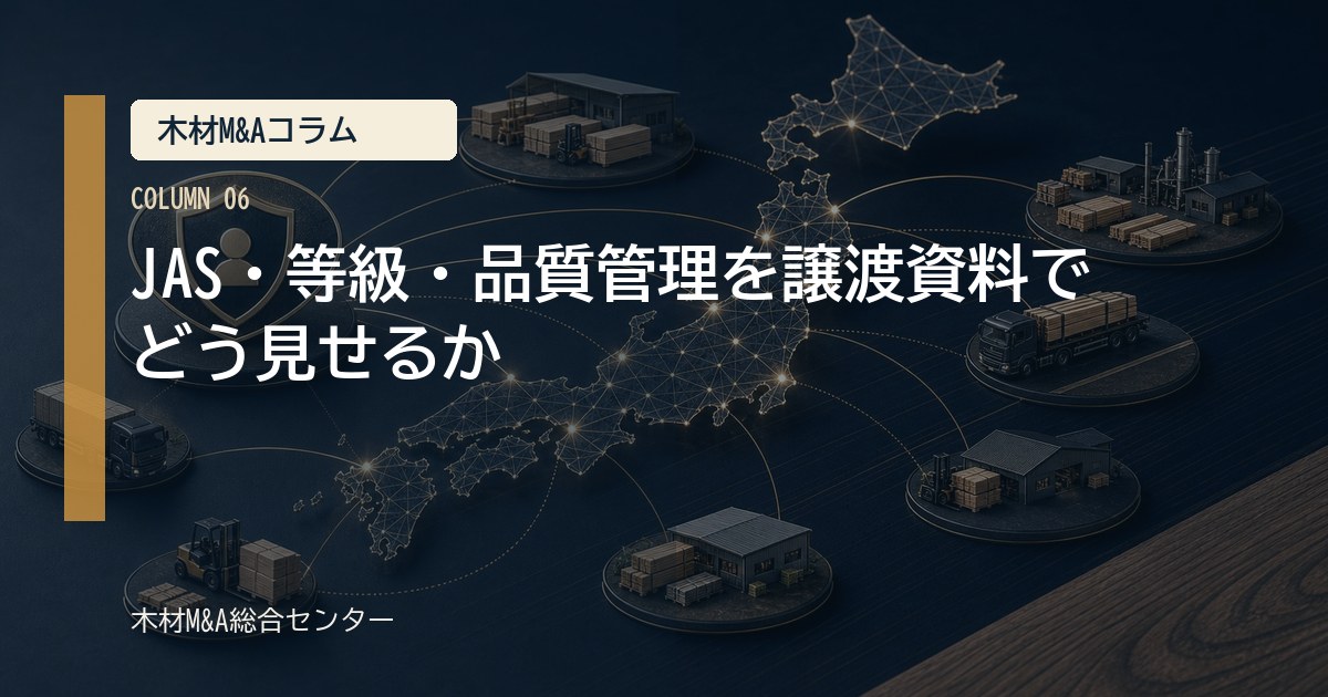 JAS・等級・品質管理を譲渡資料でどう見せるか
