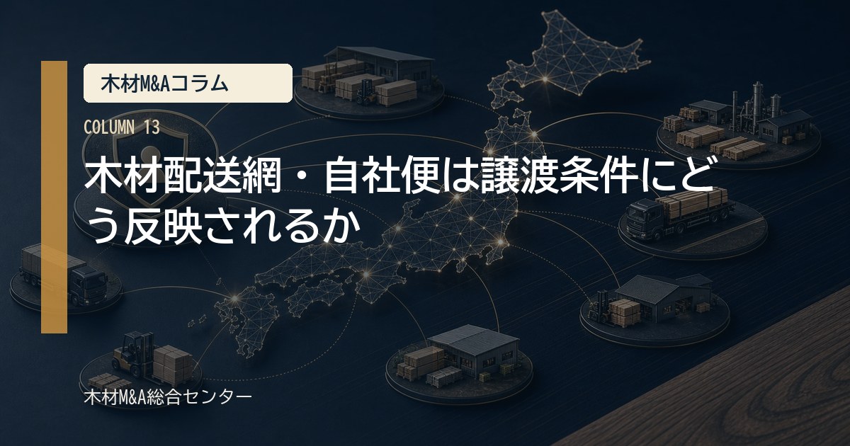 木材配送網・自社便は譲渡条件にどう反映されるか