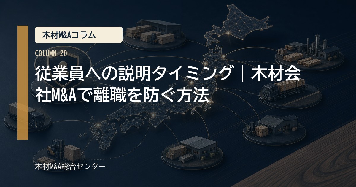 従業員への説明タイミング｜木材会社M&Aで離職を防ぐ方法