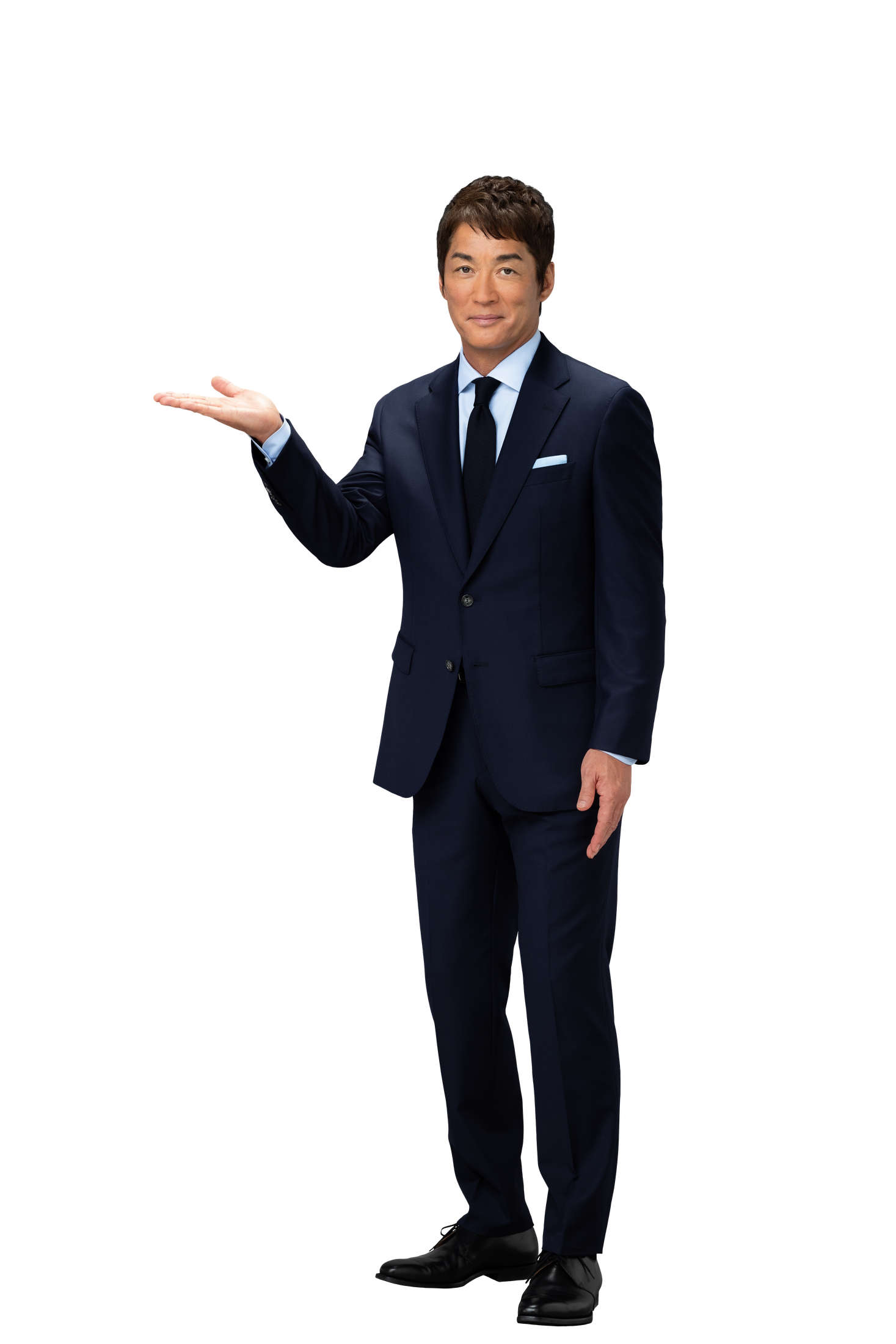 案内するポーズの長嶋一茂
